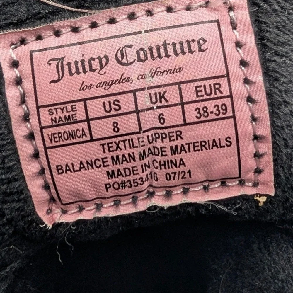 Juicy Couture Veronica Black Puffer Boots Platform Lug Chunky Sole Women 8 Y2k
